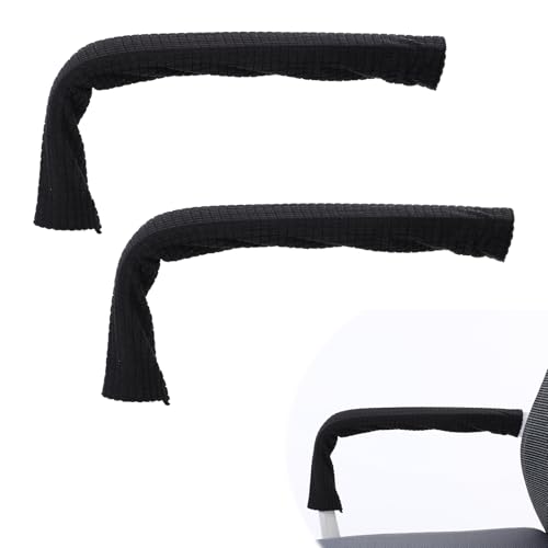1 Paar Zipper Kantoorstoel Armhoesjes, Spandex Stretch Afneembare armleuning Hoes, Elastische Stretch stoel Armpad Slipcover, Office Chair Hand Rest Beschermers voor Office Chair (Zwart) 4