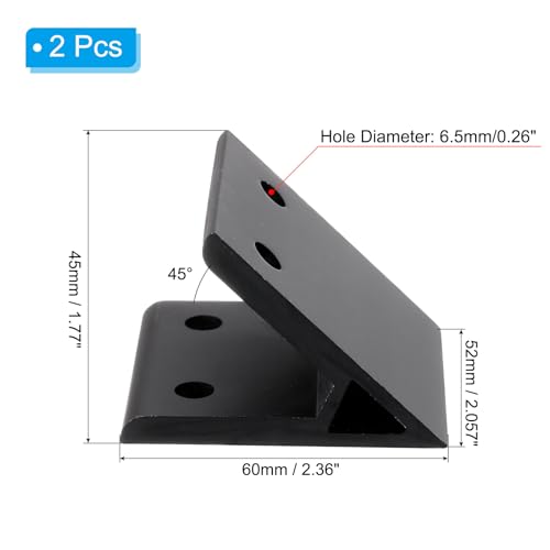 45 graden Hoekhaakjes, 2 Pack, 5,3 x 3,8 cm, Aluminium Extrusieprofiel Accessoires, Hoekhaakconnectoren voor 3060 serie (zwart)