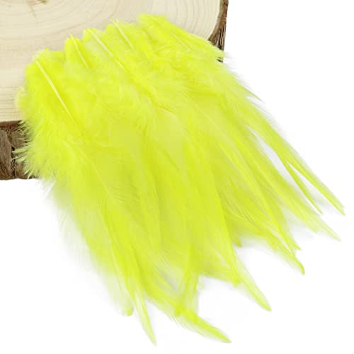 Veren voor ambachten, 100 st gele veren decoratie, veren, ambachten, Indiase hoofdtooi voor kinderen, ambachten, veren, accessoires voor doe-het-zelf oorbellen, bruiloft, droom catcher, ambachten, headingsveren, schoolhandwerk