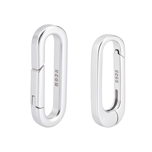 2st 925 Sterling Silver Spring Gate Ringen, 2 maten Oval Spring sluiting Metal Spring Rings Verbindingssluiting voor ketting, armbanden, enkelbanden, sieraden maken