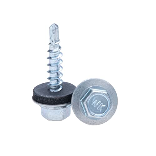 4.8mm x 70mm Dakschroeven, Hex zelfboren dakschroeven met rubberen afdichtingsring, Roestbestendig, weerbestendig, gegalvaniseerd, Coarse Wire, Cladding Schroef voor Tin Dak (50 stuks) 3