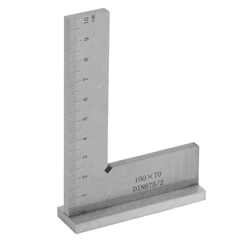 Carpenter Hoek 100 x 70 mm, Hoed Hoek gemaakt van staal met basis en schaal DIN 875, Hoek Ruler 90 graden, Hoekblok voor ingenieur, Carpenter, Laboratorium Machine, Houtbewerking
