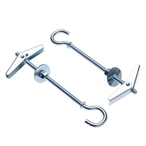 M5 Plafondhaken, 5mm x 90mm Drywall Swag Hooks, Spring Rocker Wing Bolts Hanger, Cavity Wall Mount, Plafond Hanger, Drywall Vlinder Anker Oog Schroef Mount voor lampen, planten (5st) 3