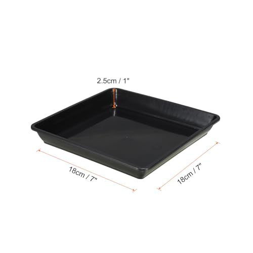 Plant Saucers 17.5cm, 10st Vierkante Plastic Bloem Pot, Dikkere Planten, Drip Trays voor Binnen, Buiten, Tuin, Potted Zwart