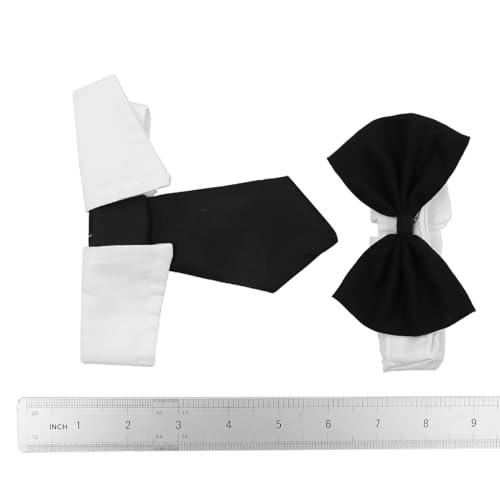 Sea Pet Decoration Collar Cat Outfit Tie + Bow Tie Pet Kleding voor Cat Honden Bruiloft verjaardag zwart wit 4