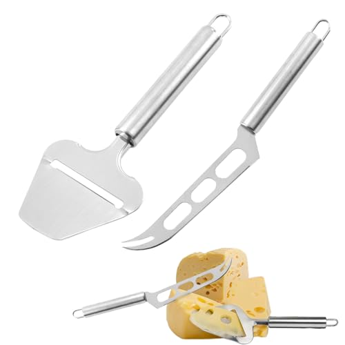 Kaassnijder, Kaassnijder, Set van 2, Kaasmes, 402 Roestvrij staal, Botersnijder, Vaatwasser Veilig voor snijden, Perfect voor het snijden Zachte Kaas en Kaas