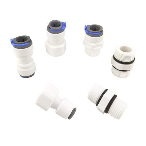 1 sts RO Water Filter Fittings, 1/2" Mannelijke draad tot 1/2" Straight Tube Fitting, Verbindingsadapter voor Water Filter Reverse Osmosis 5