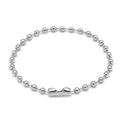 100st DIY Roestvrij stalen kogel kralen ketting Vernikkelde bal ketting ketting 2.4mm Kralen verstelbaar Metalen Pull Chain Extension Kralen Ketting met Matching Connector sieraden Bevindingen (15cm) 4