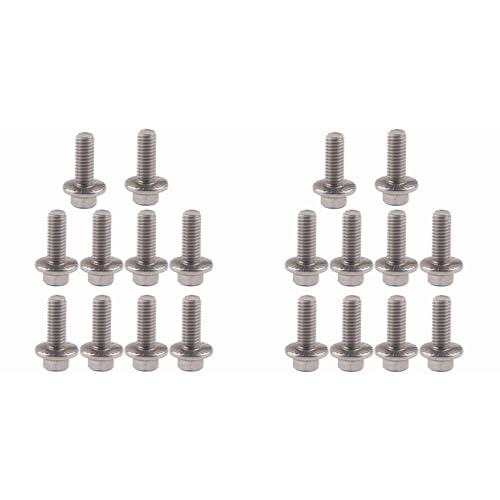 M6 Stainless Steel Flange Hex Head Schroeven 10 stuks, Corrosiebestendig, algemeen gebruik,Gemaakt van 304 roestvrij staal, ideaal voor thuis en kantoorapparatuur, Machinery