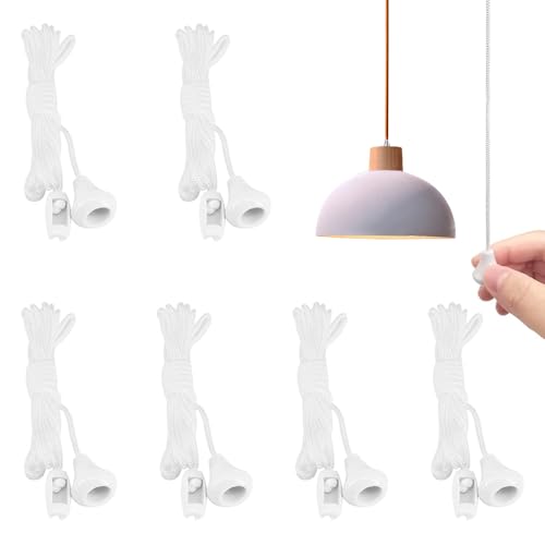 Pak van 6 Plafondschakelaar Vervangende Cords voor Plafondschakelaar 1.5m Badkamerschakelaar Wit Licht voor Plafondschakelaar