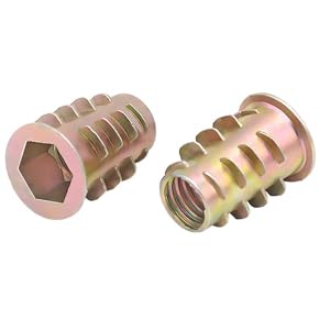 20 st. Schroef in moeren, M8 x 15mm Zinklegering Noten, draadmoeren voor houten meubelen 4