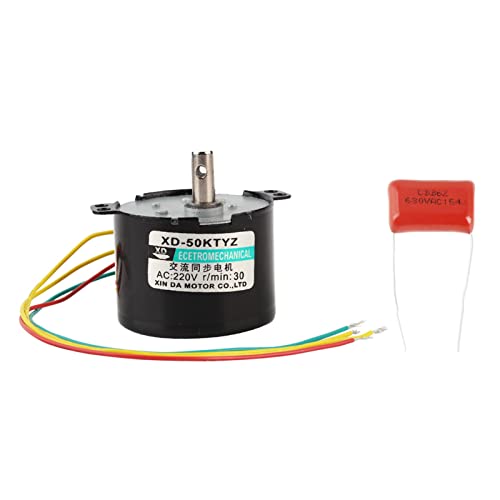 AC 220V motor synchroon versnellingsbak CW/CCW met koppel gereduceerd 5-50 rpm, 6-10W, synchrone motor voor miniatuur versnelling (30 bochten)