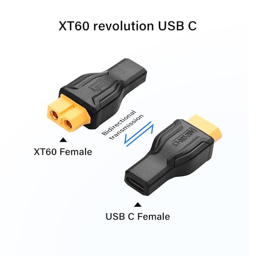 2 Pack XT60 naar USB C Adapter XT60 naar Type C Draadloos voor TS100 Soldeerijzer, FPV Monitor Voeding, Drone 4