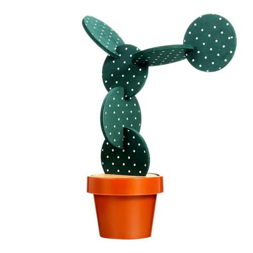 Zee Grappige onderzetters, Novelty Cactus met bloempothouder Coasters, Creative Cactus Shaped Design Set van 6 stuks voor Home Office Decor (groen met pot)