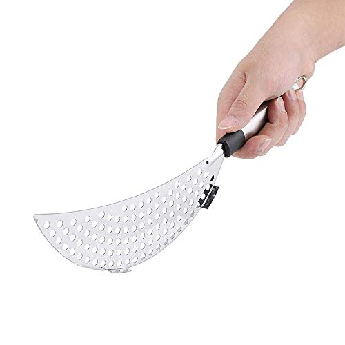 Pan Stainless Steel Crescent Keukenvergiet met handvat Heavy Duty Fit De meeste potten en pannen 5