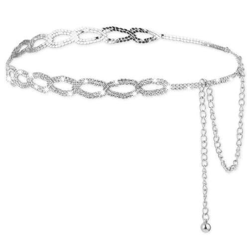 Rhinestone Women's Waist Belt Crystal Waist kettinggordel verstelbare kunstmatige diamanten broekband voor Jeans