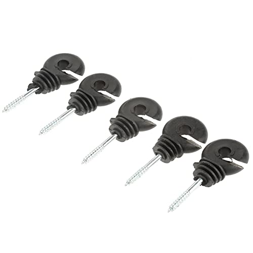 50 stuks/Set Ring-isolatoren Hekwerkisolatoren Zwarte schroef-in Ring-isolatoren Hekwerkaccessoires voor houten berichten