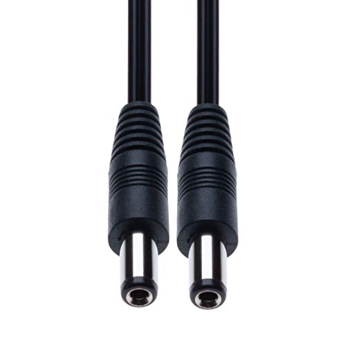 DC Power Extension Kabel met 2.5mm/5.5mm Male to Male Jack 5m/16ft Plug Connector CCTV Cord Adapter Compatibel met CCTV beveiligingscamera, IP-camera, DVR Standalone, LED Strip Monitors (zwart)