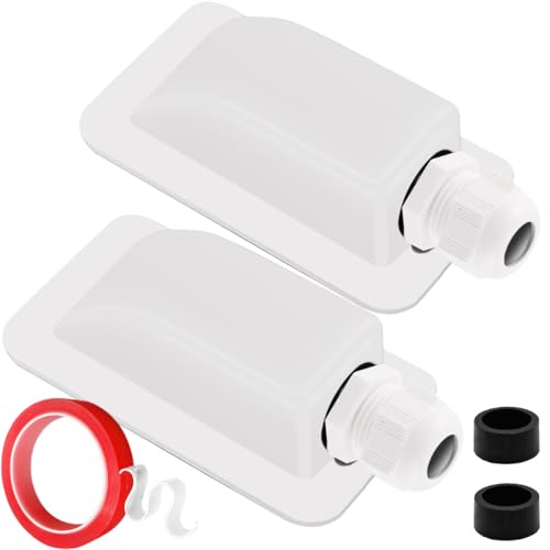 2PCS Solar Cable Entry Gland Single Port Waterdicht Case Cable Tray IP68 voor Camperboten, Solar Panel Bedrading Montage Hackets voor Motorhome Campers Caravans, Wit