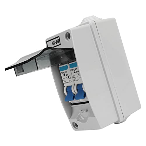 230V 6A 16A 2P MCB Miniature Circuit Breaker met waterdichte Power Distribution Box DC Switch Circuit Breaker voor binnen en buiten