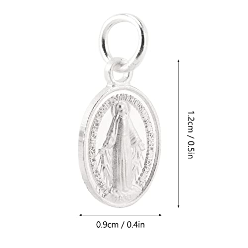 925 Set Ring Zilveren Maagd Maria Ketting Christelijke sieraden Oval Locket Medal Hanger Kettingen, Sterling Silver