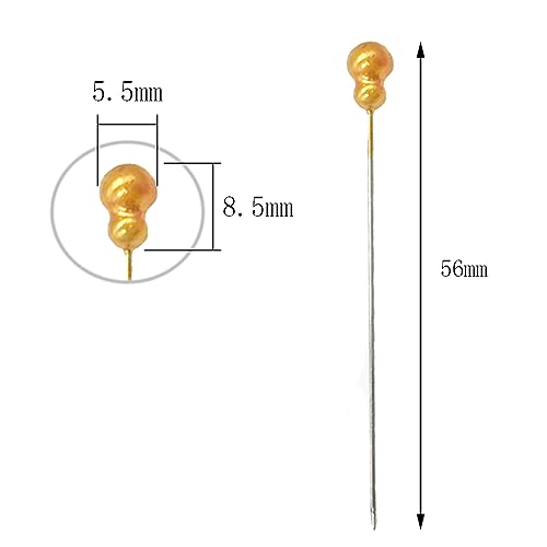 100 stuks Naaipins voor stof, Gourd Naaipins Spinnen op maat, gekleurde koppen, decoratieve rechte pins met doos voor stof, sieraden, DIY, ambachten