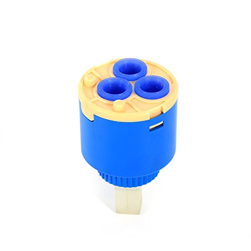 Vervanging Keramische cartridge waterkraan, Blue Flat Feet Drie Hole Single Sealing Innerlijke Control Faucet Valve Mixer Tap(35mm)