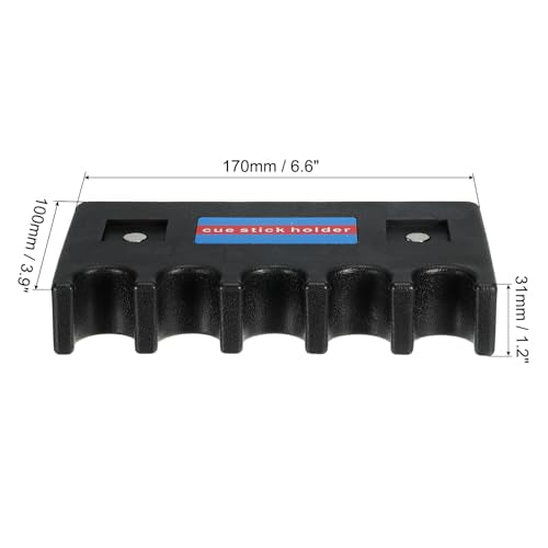 1Pcs 5 Gaten Cue Houder, Plastic Draagbare Pool Stick Houder Cue Rest Tegen Tafel Voor Biljart, Zwart