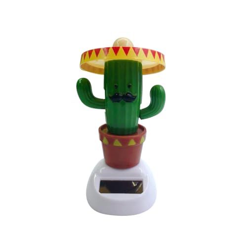 Zonnefiguur Wobble hoofd figuur, auto grappige Cactus Sun figuur Dashboard ornament zon dans speelgoed auto speelgoed Hula Meisje Solar Wobble figuur, Ideaal voor