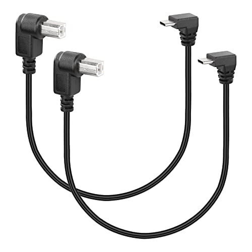 2st USB B naar USB-C Printerkabel, USB 2.0 Type-C naar Type-C Kabel Compatibel met Printer, MIDI Controller, MIDI Keyboard en meer (Type B (Rechts))