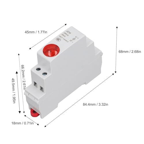 Indicator licht, ruimtebesparende JD9 DIN RAIL LAD LED-indicatorlamp voor AC DC 230V indicatie spoortype, multi doel met PC materiaal geschikt systeem (rood) 5