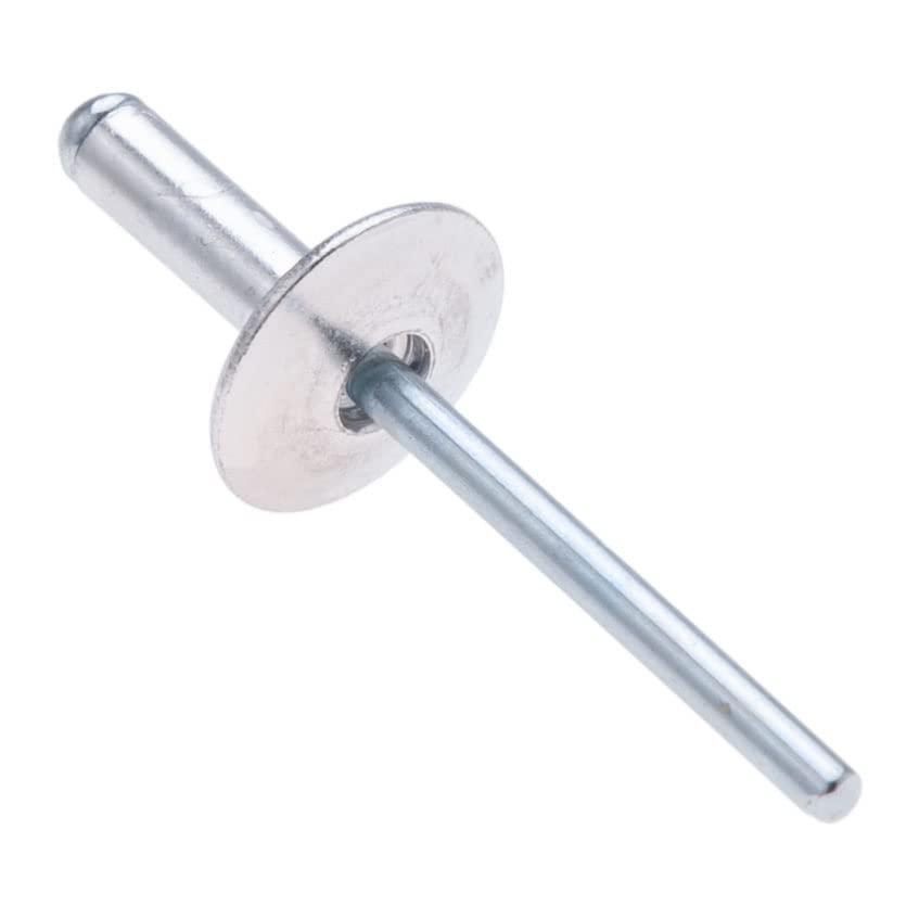 4.8mm x 16mm Large Flange Rivets, 100 Pack - Blind Rivet, Large Dome Rivets met aluminium behuizing en stalen Mandrel Doll Rivets voor Tinplate, Metalen bevestiging - Push Rivets