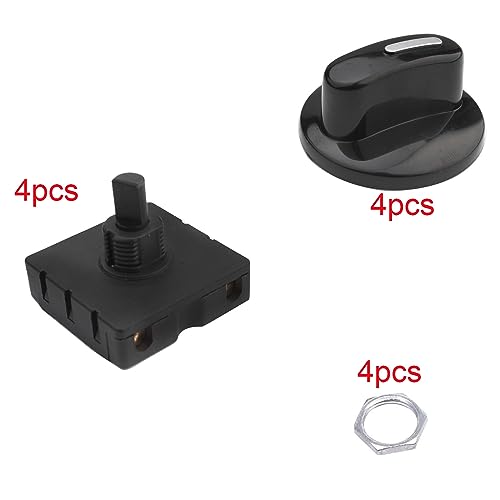 Governor Set van 4 4 Levels 3 Speed Rotary Switch 120V-250V 10A Speed Selector voor Ventilatorverwarmer met Knob