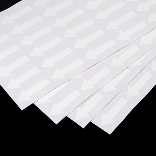 Kleine pijl Sticker Label 1,2 x 0,5 inch, 120 stuks Zelfklevende kleur Coding Sign Sticker voor Gas Flow Direction Inspectie Defect Mark, wit 4