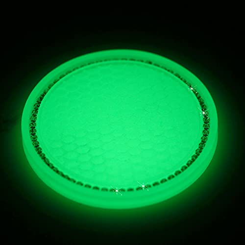 Bling auto verlichting Lichtgevende Coaster, Lichtgevende Glitter Cup houder Crystal Rhinestone Bling Auto Accessoires Cup houder Pad Can houder Auto-decoratie Accessoires Interieur 7 cm 4 stuks wit 4