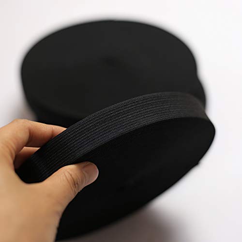 Rubberen band, 20 m, elastische band, 2 cm breed, elastiek wassen, elastische band (20 m / 2 cm zwart) 3