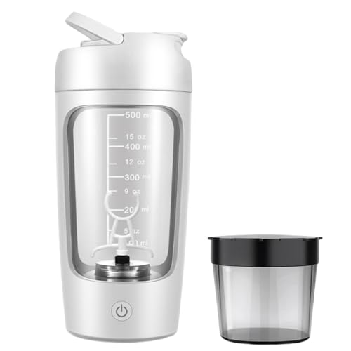 Proteïne Shake Fles, 650ml USB C Oplaadbaar Elektrische Protein Shake Fles, Leak-Proof Travel Shaker voor eiwitshakes - BPA Free, gemaakt met Tritan, Portable Mixing Cup (White)