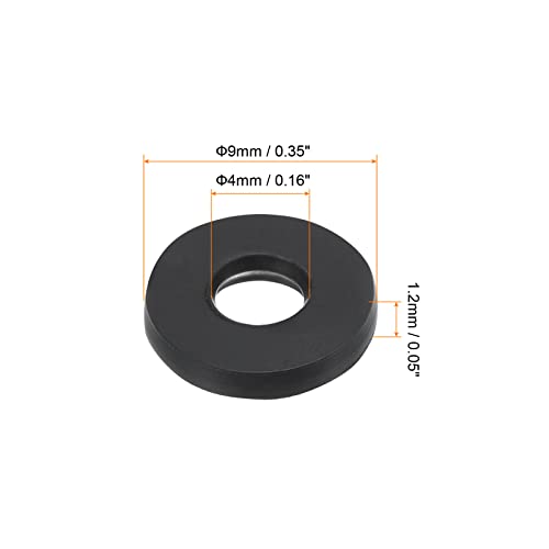 M4 Rubber Flat Washer 8 st 4mm ID 9mm AD Sealing Spacer Sealing Ring voor Waterpijp Waterslang Montage Bolts Zwart