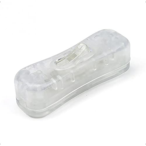 Isolatielichtschakelaar, Inline Lichtschakelaar, 250 V, 2 A, Passschakelaar, Schakelschakelaar, Aan/uitschakelaar voor kleine apparaten of lampen, Pakket van 2