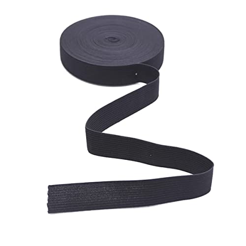 Rubberen band, 20 m, elastische band, 2 cm breed, elastiek wassen, elastische band (20 m / 2 cm zwart)