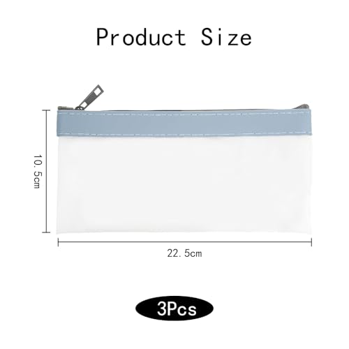 3 stuks rits Money Bags 20x10cm Coin Pouch Duidelijk geld Enveloppen Coin Purse Multi-Function Geld Organisator Plastic Geld Enveloppen voor Business Home School (3 Kleuren