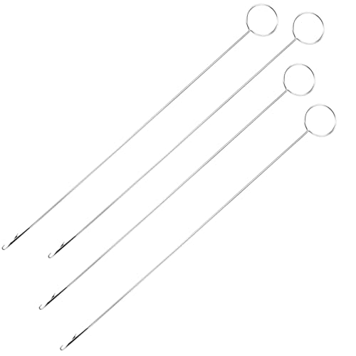 4 stuks Schlaufenwerder-Nadelhaken mit Riegel, Zungen-Häkelwerkzeug, Nähen, Schlaufenwerd-Haken mit Riegel für Stoffschlauchbänder, Gürtel, Streifen, DIY-Strickzubehör, Nähzubehör (26,7 cm)