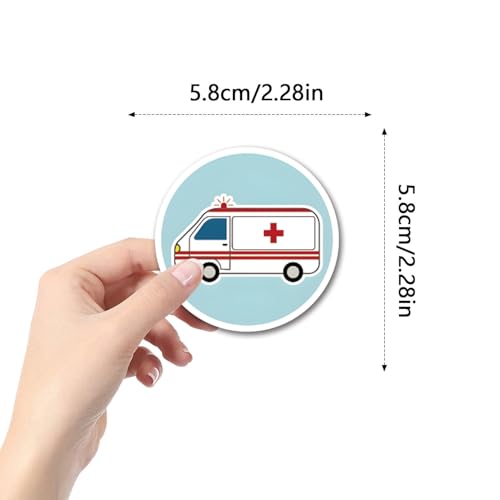 Ambulance 50 stuks Ambulance Sticker Set voor tieners Volwassenen Waterdichte Vinyl voor Auto, Motorfiets, Fiets, Skateboard, Snowboard, Bagage, Laptop, Koffer, Helm, Motorfiets, Computer