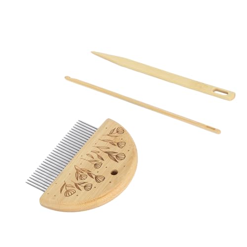 Houten Weven Comb, Loom Kit, Professionele Houten Loom Comb Big Eyes Naald 4mm Haak haak haak set voor het maken van DIY ambacht gereedschap (Type 3)