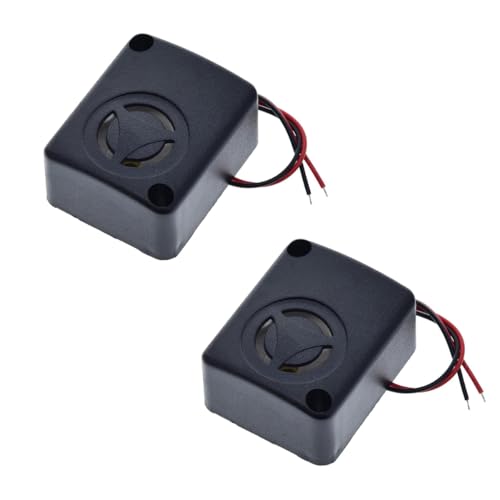 2st 12V DC Mini Piezo Alarm Siren, 110dB Verzekeringen Lockers Anti-diefstal Alarm High-Decibel Buzzer voor auto (zwart)