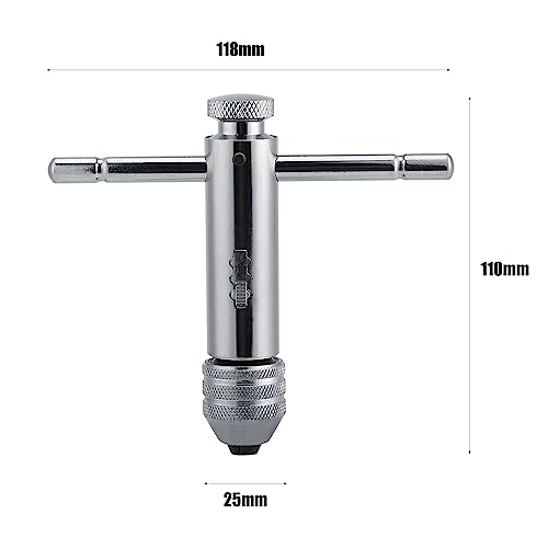 Ratchettaphendel verstelbaar handvat met T-bar Ratchet tapsleutel M3-M8 en M5-M12 voor tap en stangset(M5-M12 Kort 4