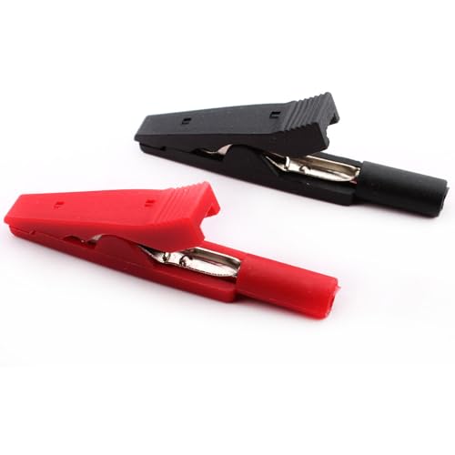 Verpakking van 10 geïsoleerde krokodillenklemmen, elektrische testklemmen, autobatterij, krokodillenklemmen voor 2 mm testtips en bananenplug 5