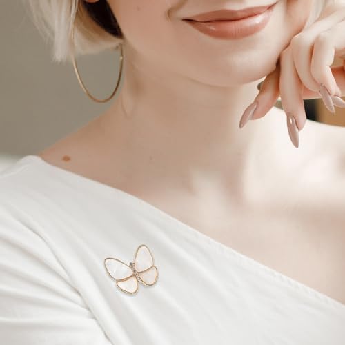4 st. Butterfly Brooches voor vrouwen Rhinestone Parels Brooch Naalden Fashion Gold Brooches Lapel Pins Elegante Sjaal Lapel Pin Clip Badge Corsage sieraden metaal, metaal 4