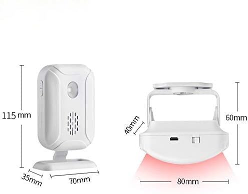 Sea Wireless PIR Motion Sensor Detector Beveiliging Alarm Chime met Nachtlampje voor Shop Office Home Voordeur Access Welkom etc