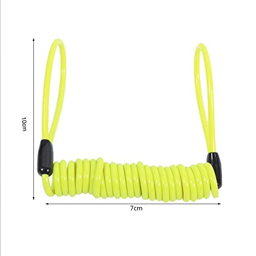 Motorfiets Herinnering Lente 1,25 m Kabel Herinnering Alarmschijf Anti-diefstalbescherming Spring Spring Safety Kabel (Geel) 3